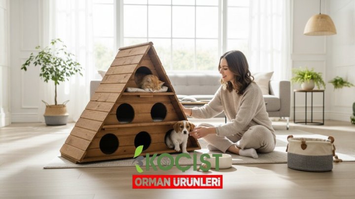 Ahsap-kedi-evi-6li Model 1 - Görsel 2